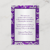 D'accompagnement Carte de boîtier Royal Purple et Argent Damask (Dos)