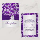 D'accompagnement Carte de boîtier Royal Purple et Argent Damask (Devant / Derrière)