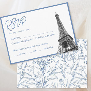 D'accompagnement Carte de boîtier RSVP Bat mitzvah Floral bleu