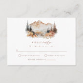 D'accompagnement Carte de boîtier RSVP Boho Fall Mountain Wedding (Devant)