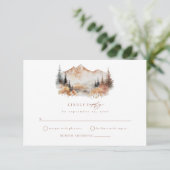 D'accompagnement Carte de boîtier RSVP Boho Fall Mountain Wedding (Debout devant)