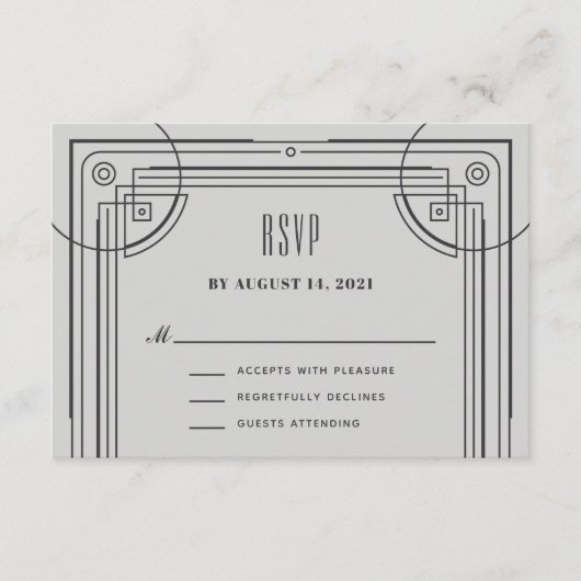 D'accompagnement Carte de boîtier RSVP de cadre de décoration moder (Devant)