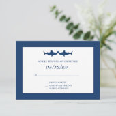 D'accompagnement Carte de boîtier RSVP de mariage de requins (Debout devant)