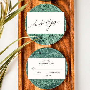 D'accompagnement Carte de boîtier RSVP de mariage de script moderne
