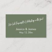 D'accompagnement Carte de boîtier RSVP Décontracté Gras Olive Vert (Dos)