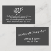 D'accompagnement Carte de boîtier RSVP Décontracté Gris foncé (Devant / Derrière)