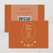 D'accompagnement Carte de boîtier RSVP du code QR mariage (Devant / Derrière)