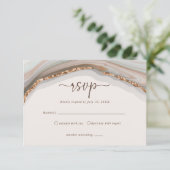 D'accompagnement Carte de boîtier RSVP en marbre naturel (Debout devant)