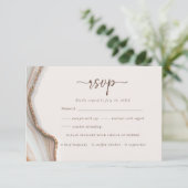 D'accompagnement Carte de boîtier RSVP en marbre naturel (Debout devant)