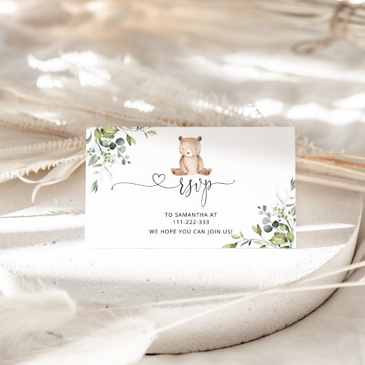 D'accompagnement Carte de boîtier RSVP Eucalyptus bear