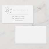 D'accompagnement Carte de boîtier RSVP moderne la plus simple (Devant / Derrière)