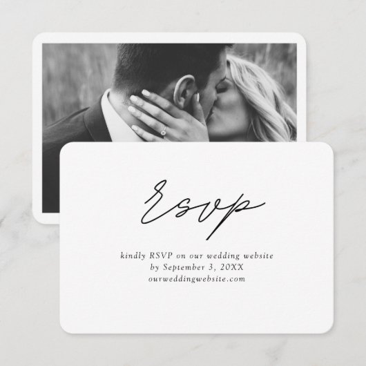 D'accompagnement Carte de boîtier RSVP pour mariage minimal classiq (Devant / Derrière)