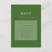 D'accompagnement Carte de boîtier RSVP pour mariage vert (Dos)