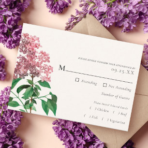 D'accompagnement Carte de boîtier RSVP pour mariage vintage rose Li