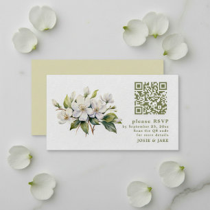 D'accompagnement Carte de boîtier RSVP QR Code de fleur Apple Bloss