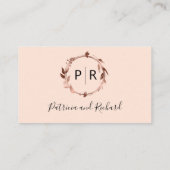 D'accompagnement Carte de boîtier RSVP Rose de mariage Monogram Pea (Dos)