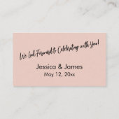 D'accompagnement Carte de boîtier RSVP rose vierge Décontractée (Dos)