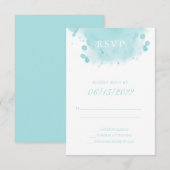 D'accompagnement Carte de boîtier RSVP Turquoise Watercolor (Devant / Derrière)