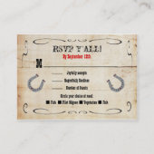 D'accompagnement Carte de boîtier RSVP Western Cowboy Insertion (Devant)