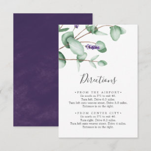 D'accompagnement Carte de boîtier Rustic Lavender Directions