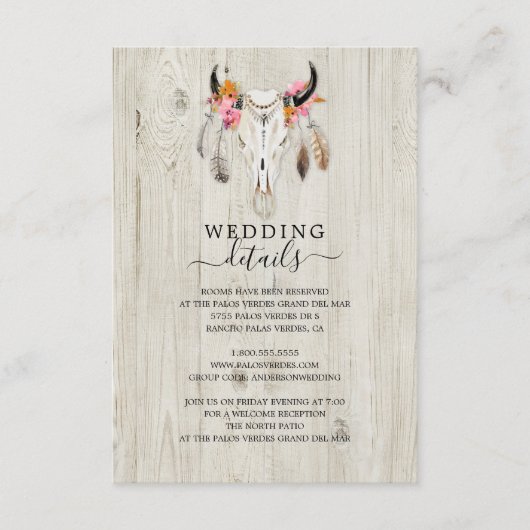 D'accompagnement Carte de boîtier Rustique Antler Light Wood Détail (Devant)