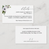 D'accompagnement Carte de boîtier SM Floral Blanc Anémonique (Devant / Derrière)