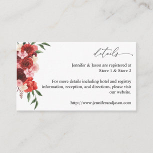 D'accompagnement Carte de boîtier SM Floral rouge 2