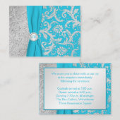D'accompagnement Carte de boîtier Turquoise et Argent Damask (Devant / Derrière)