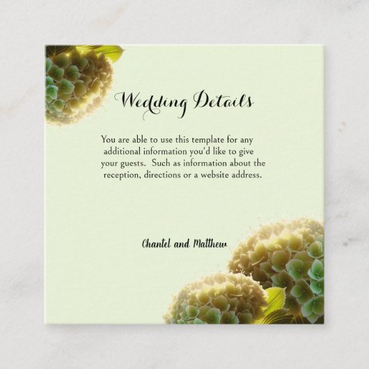 D'accompagnement Carte de boîtier vert Hydrangea à éclairage solair (Devant)