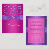 D'accompagnement Carte de boîtier violet RIBBON Fuchsia IMPRIMÉE (Devant / Derrière)