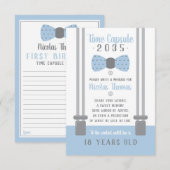 D'accompagnement Carte de capsule d'anniversaire, bleu clair, gris (Devant / Derrière)