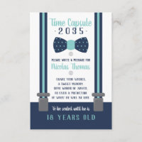 Carte de capsule d'anniversaire, bleu marine, Aqua