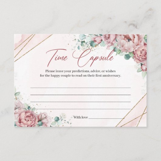 D'accompagnement Carte de capsule temporelle au eucalyptus doré flo (Devant)