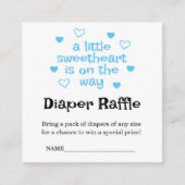 D'accompagnement Carte de Carré Baby shower de plongeur Raffle Blue (Devant)