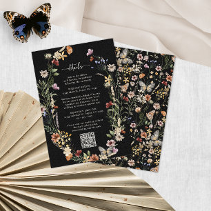 D'accompagnement Carte de clôture de fleurs sauvages bohème rustiqu