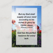 D'accompagnement Carte de clôture Philippiens 4:19 Mais mon Dieu s (Devant)