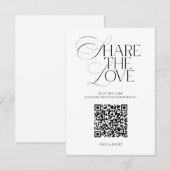 D'accompagnement Carte de code QR de mariage 'Simple Share the Love (Devant / Derrière)