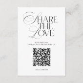 D'accompagnement Carte de code QR de mariage 'Simple Share the Love (Devant)