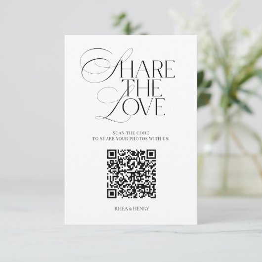 D'accompagnement Carte de code QR de mariage 'Simple Share the Love (Debout devant)