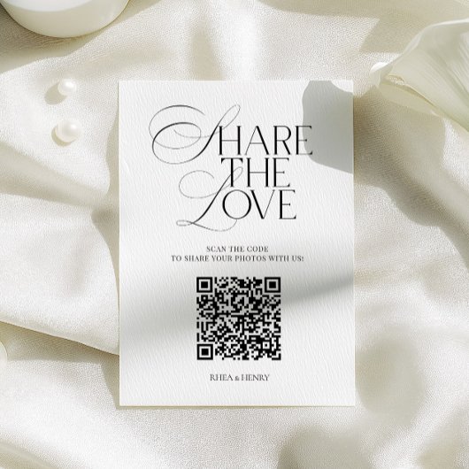 D'accompagnement Carte de code QR de mariage 'Simple Share the Love