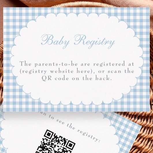 D'accompagnement Carte de code QR de registre de douche de bébé à c