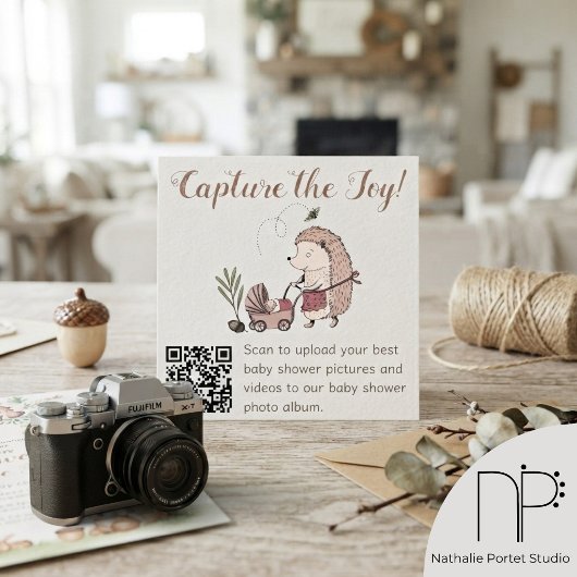 D'accompagnement Carte de code QR Forest Hedgehog Capture the Joie