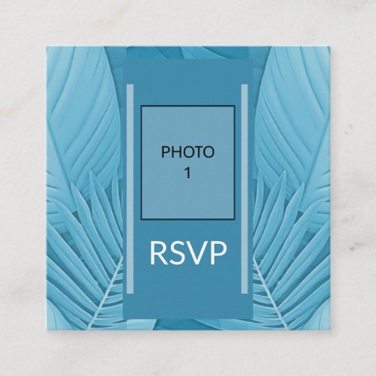 D'accompagnement Carte de code QR pour boîtier de Mariage Turquoise (Devant)