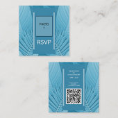 D'accompagnement Carte de code QR pour boîtier de Mariage Turquoise (Devant / Derrière)