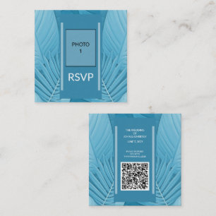 D'accompagnement Carte de code QR pour boîtier de Mariage Turquoise