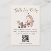 D'accompagnement Carte de code QR pour cadeaux de bébé Hérisson de (Devant)
