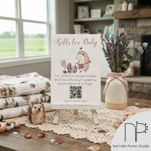 D'accompagnement Carte de code QR pour cadeaux de bébé Hérisson de