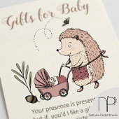 D'accompagnement Carte de code QR pour cadeaux de bébé Hérisson de