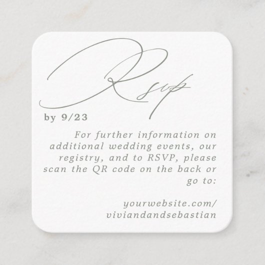 D'accompagnement Carte de code QR RSVP RSVP minima moderne (Devant)