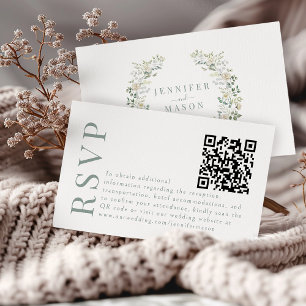D'accompagnement Carte de code RSVP QR pour mariage floral simple